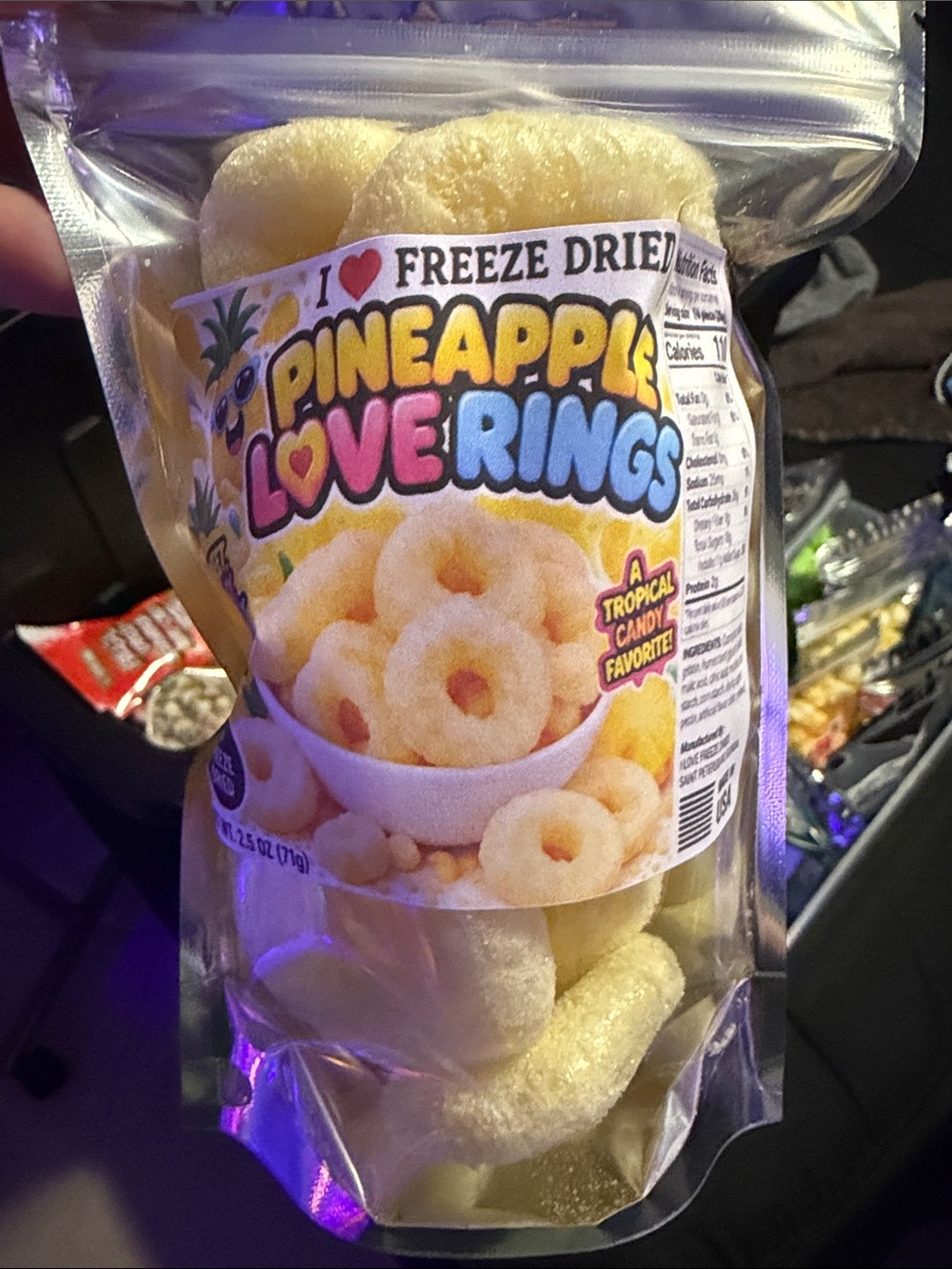 Pineapple Love Rings Freeze-Dried Snack - Bright Yellow
